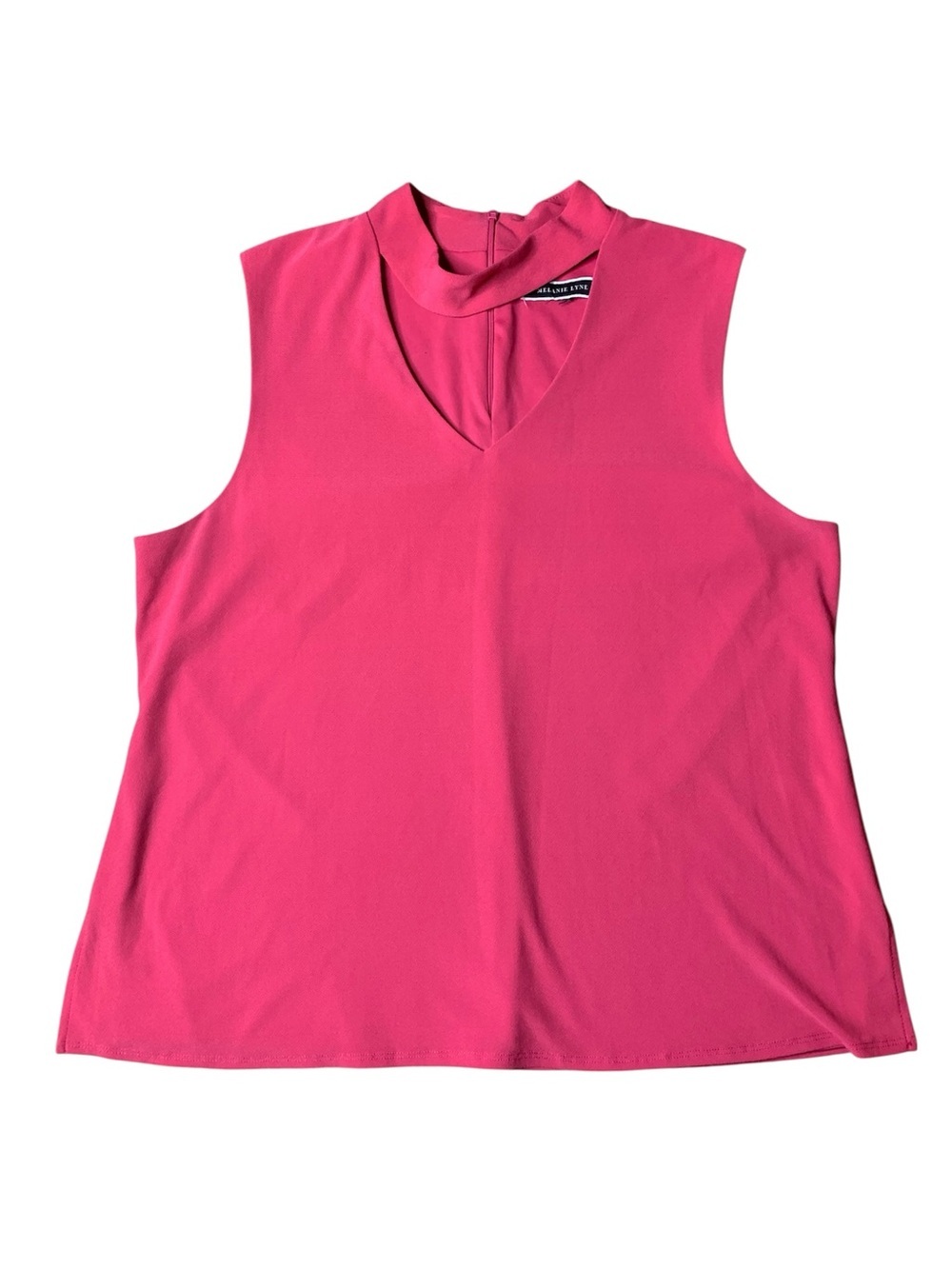 Melanie Lyne Pink Sleeveless Mock Neck Blouse Size Large
